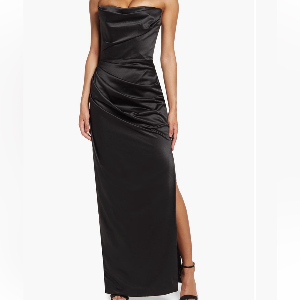 House of CB Satin Strapless Gown